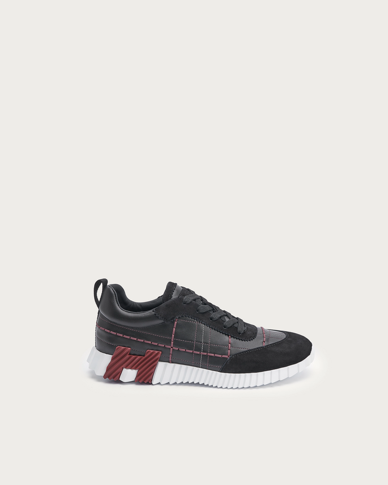 Hermes H Plaid Sneaker — Black