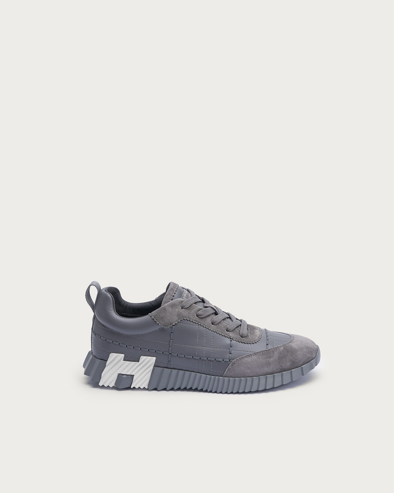 Hermes H Plaid Sneaker — Grey