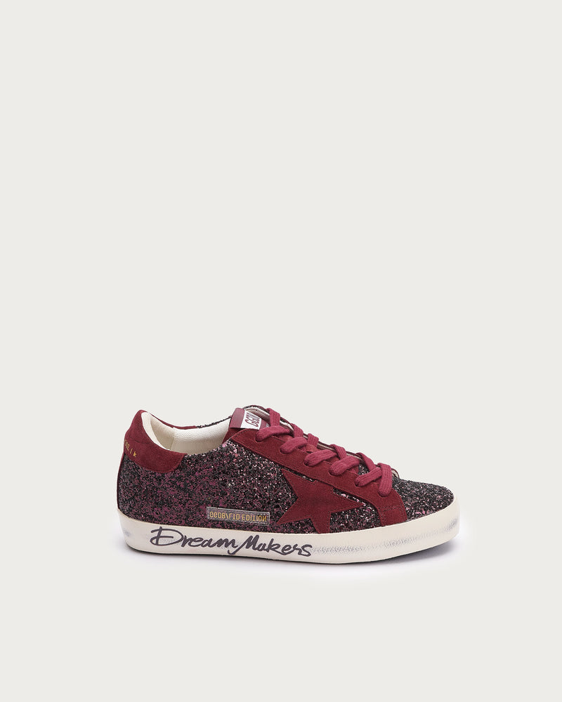 Golden Goose Superstar Sneaker — Black-Burgundyglitter
