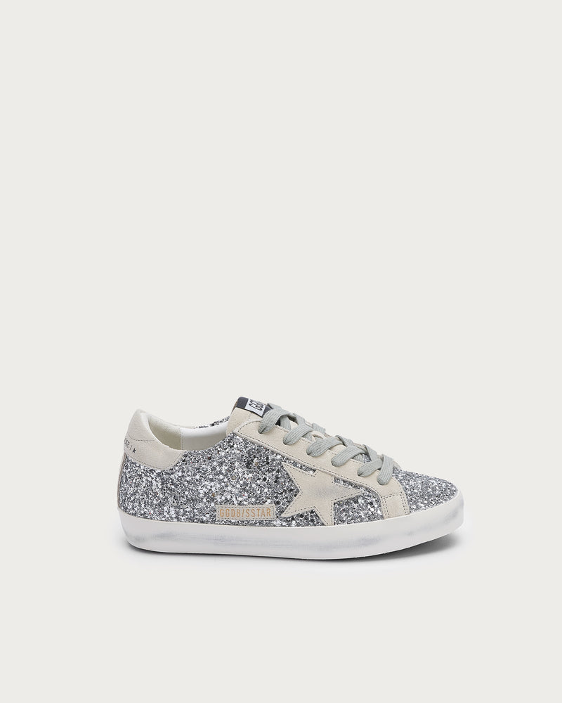 Golden Goose Superstar Sneaker — Silver-Glitter