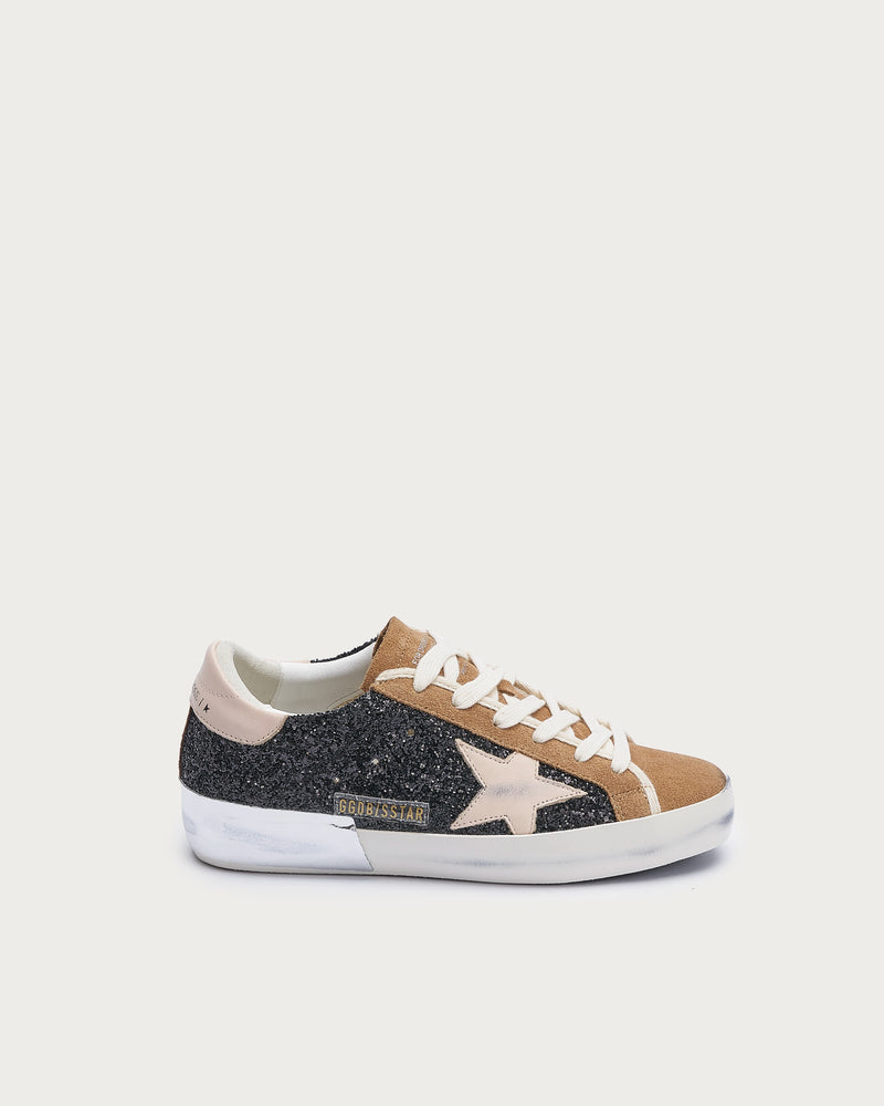 Golden Goose Superstar Sneaker — Tan-Blackglitter