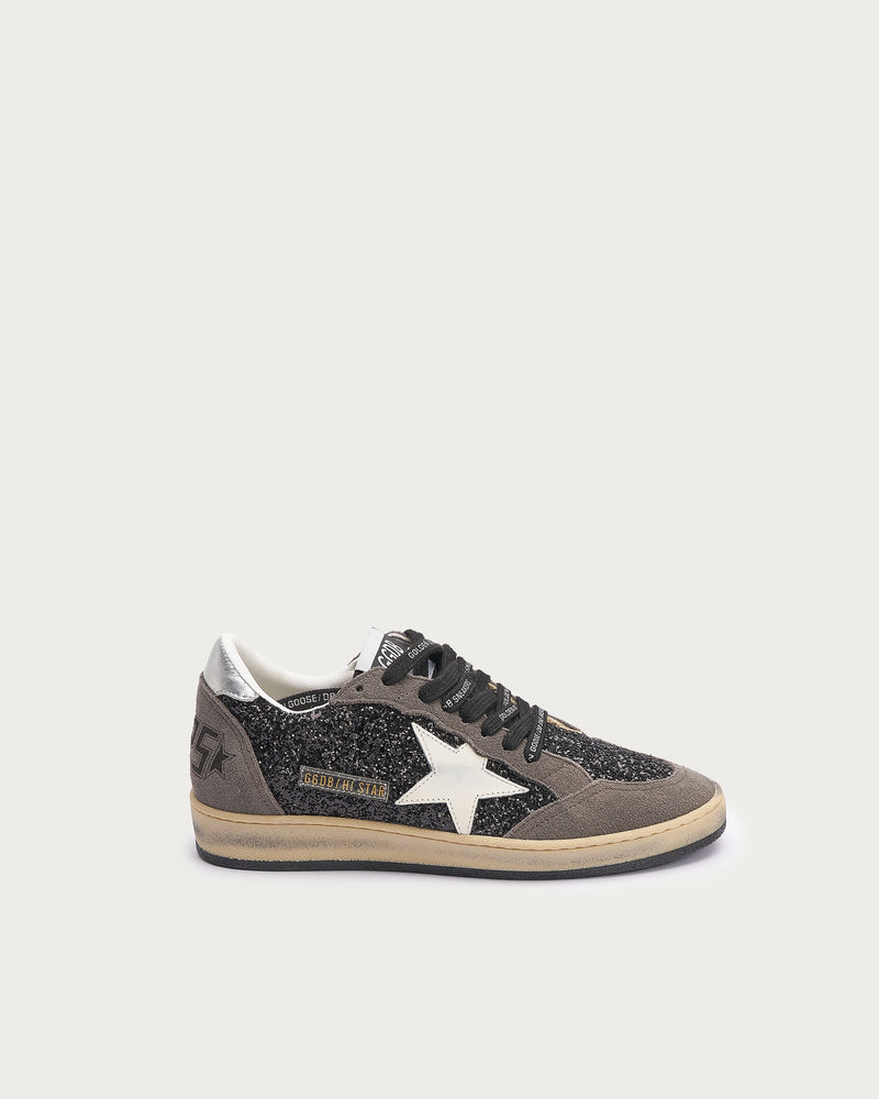 Golden Goose Ball Star Sneaker — Black-Greyglitter