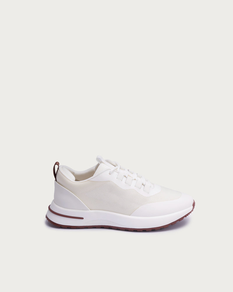 Loro Piana Suede Runner Sneaker — Cream