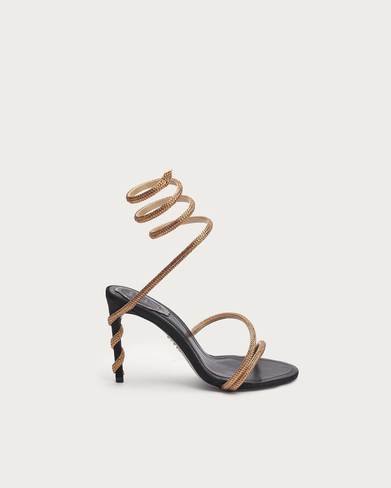Rene Caovilla Cleo Sandal — Black-Gold