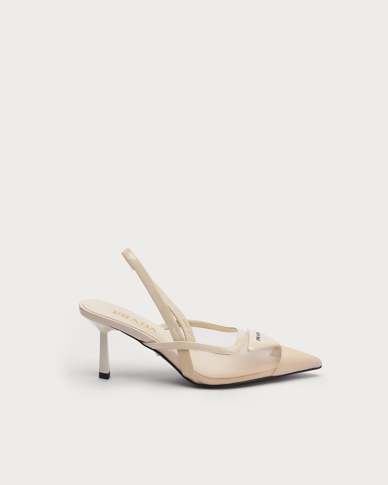 Prada Slingback Pump — Cream