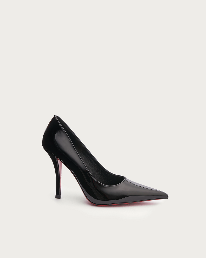 Christian Louboutin Patent Pointed-Toe Pump — Black